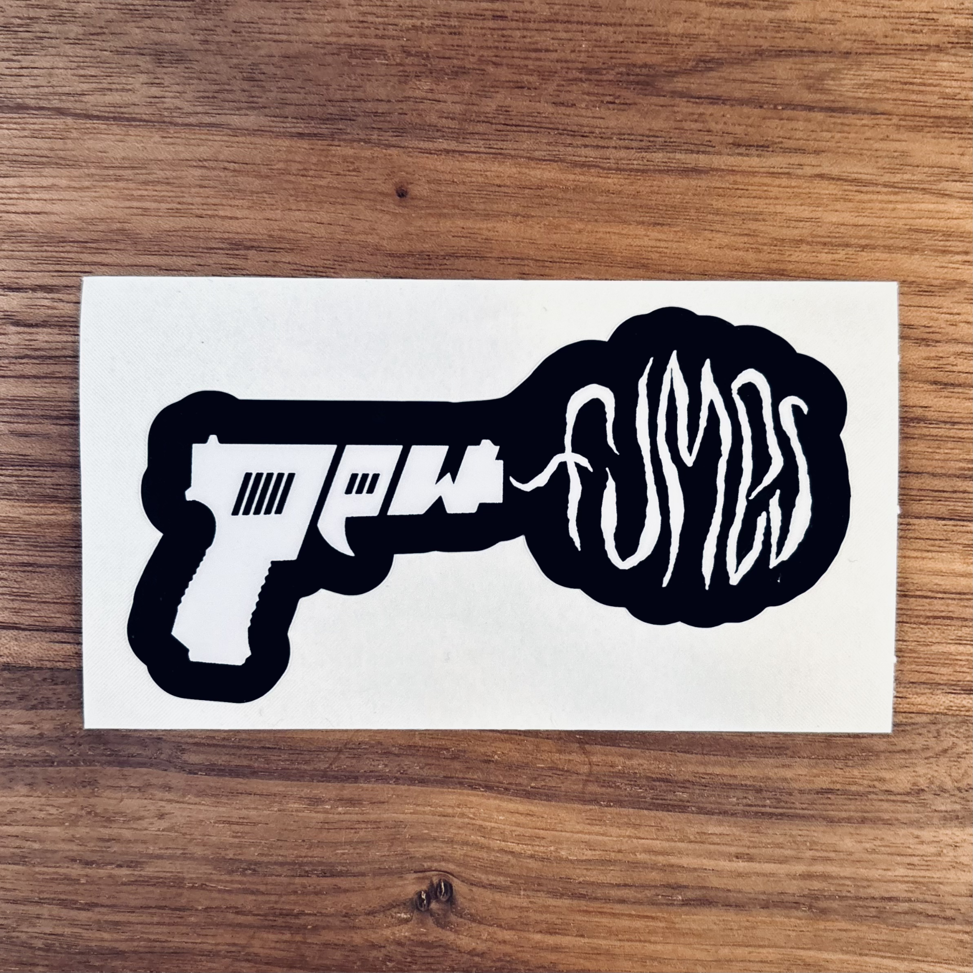 Pew Fumes logo vinyl decal