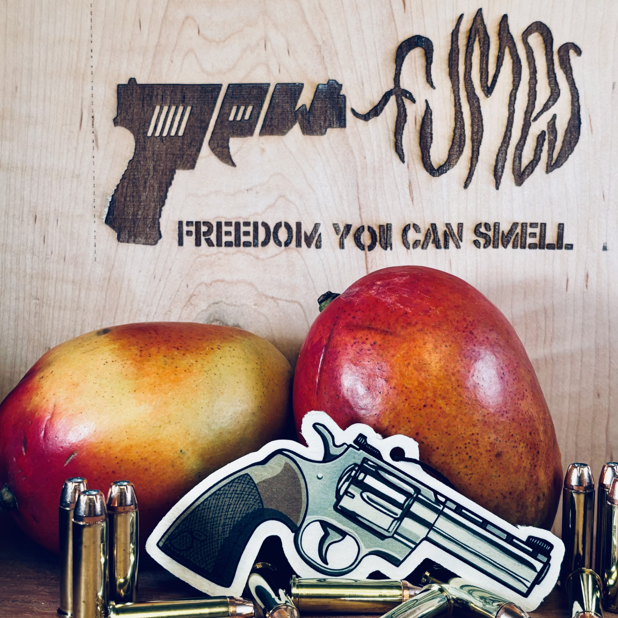 .357 Mango Air freshener with fresh mangoes and bullets
